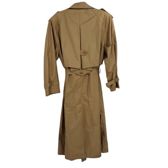 Vtg 80's Maggie Lawrence Coat Trench Longline Belted Waist Gold Sz 12 - Picture 5 of 11